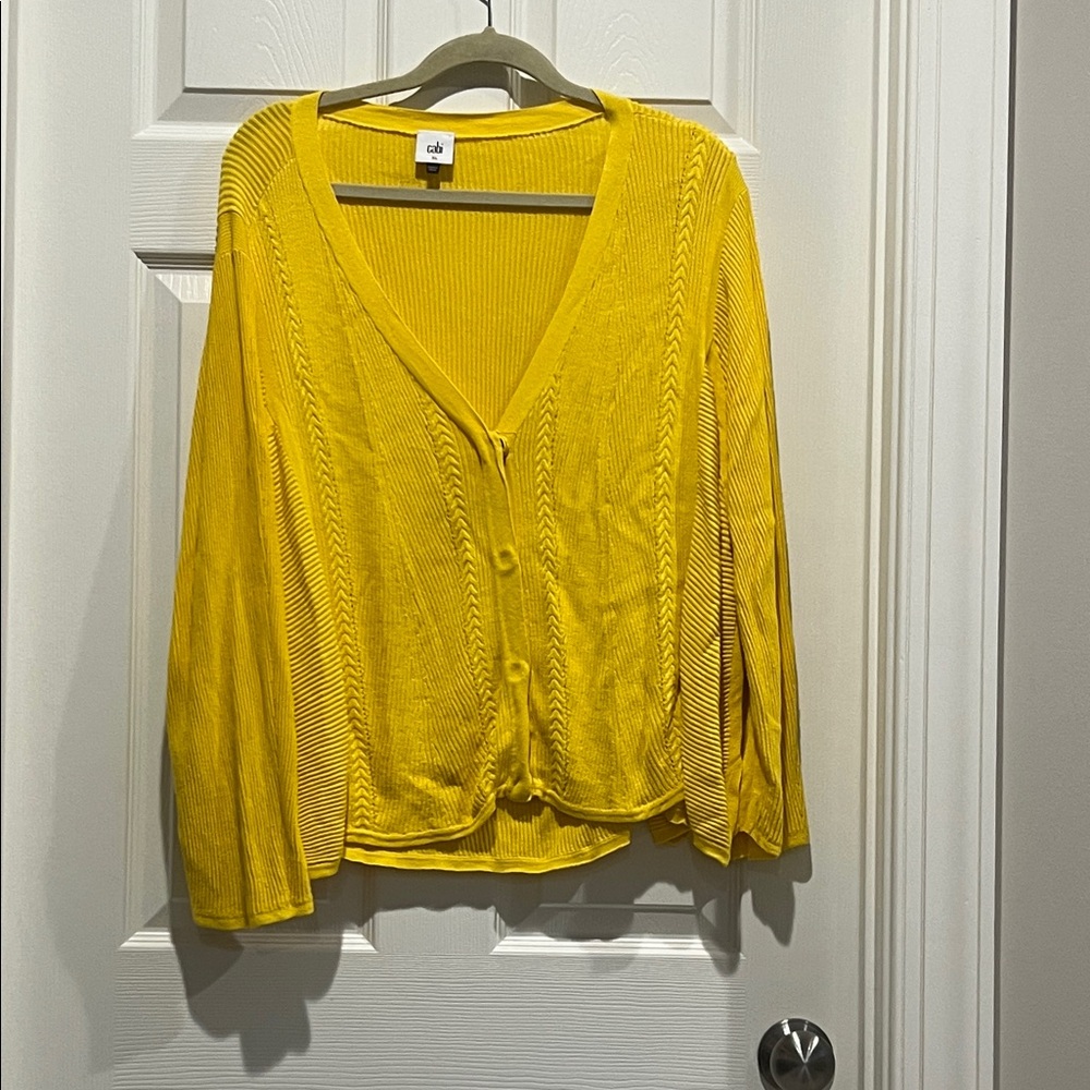 CAbi Bright Yellow Cardigan Sweater